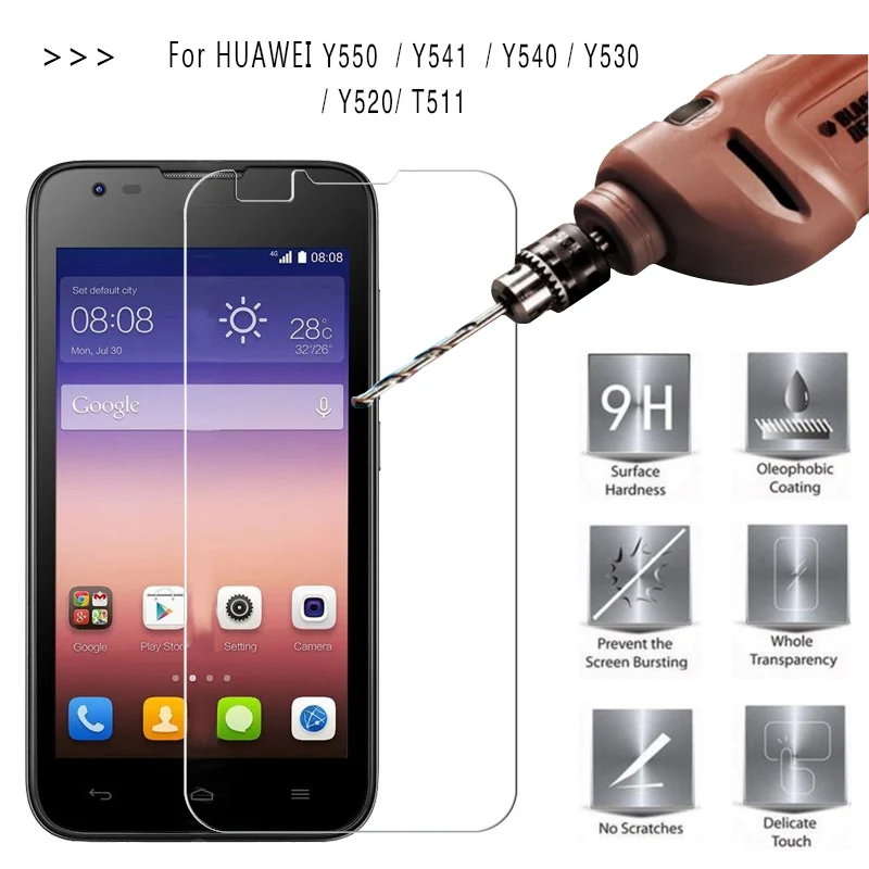 Пленка из закаленного стекла для Huawei Ascend Y511 Y520 Y530 Y540 Y541 Y550 U03 U12 U22 U33 Защитное
