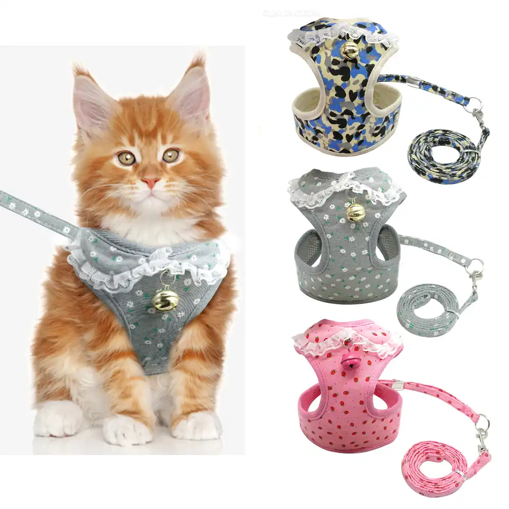 April Pets Comfortable Stylish Cotton Dog & Cat Harness Leash Set for Small Puppies and Cats April Pets Comfortable Stylish Cotton Dog & Cat Harness Leash Set for Small Puppies and Cats
