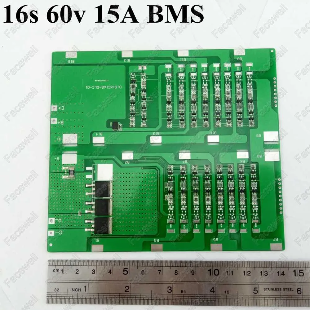 1 шт. 16S 60v bms 15A smart bms 16s1p 60v литиевая упаковка 3,7 v liion cell 60v 2.2ah 60v 500w 600w 800w 900w батарея для электрического одноколесного велосипеда