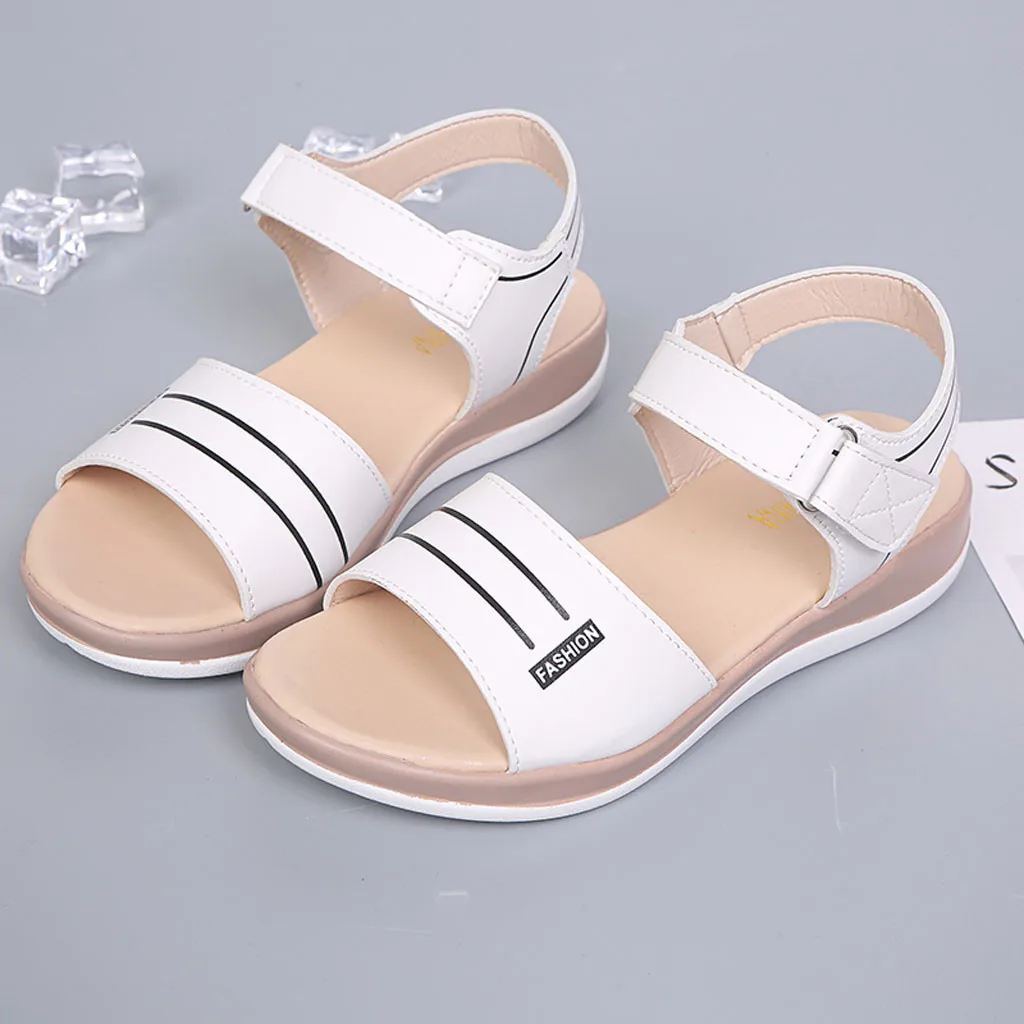 Для женщин Дамская обувь и sandalsFashion дикий сандалии с круглым носком однотонные