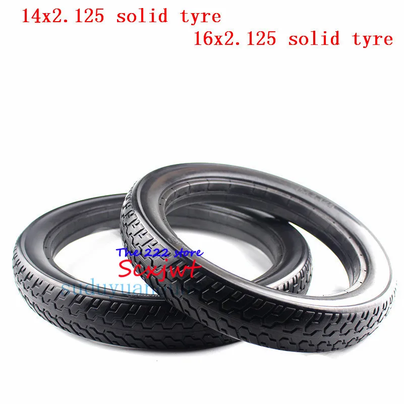 

14 /16 inch Solid Rubber Electric Vehicle tire 14x2.125 16x2.125 Non inflation Solid tyre fits Folding electric bicycle E-bike