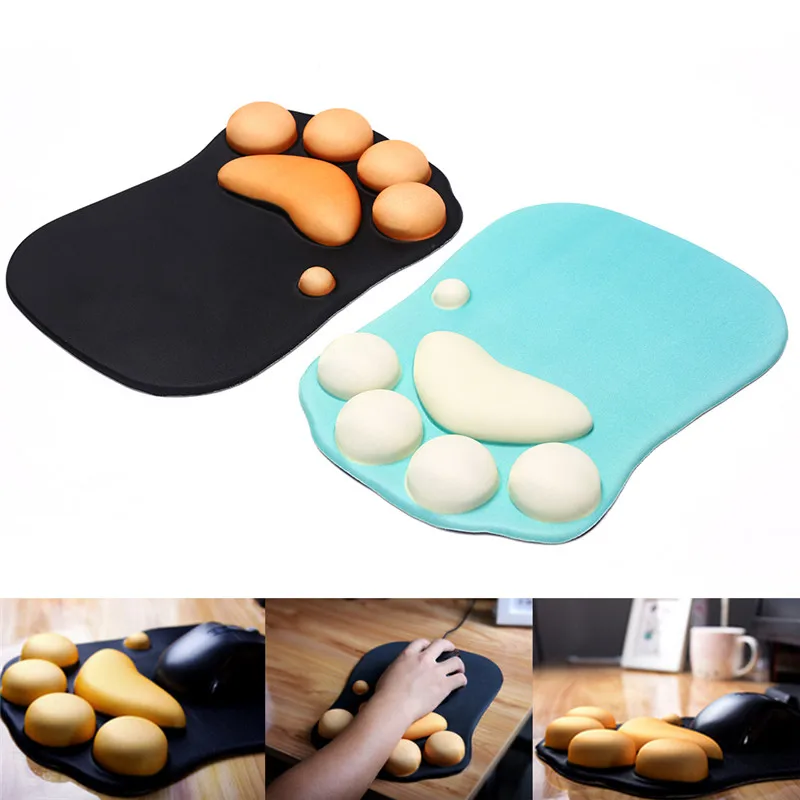 Silicone Thickening Mouse Wrist Pad Cat Claw Mouse Pad Soft Wrist Rests Wrist Cushion Desk 27cm*20cm*1.5cm