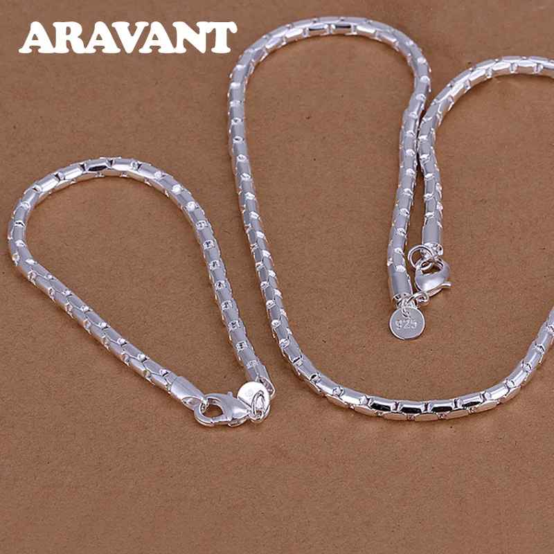 

925 Silver Jewelry Box Chains Necklaces Bracelets For Women Men Jewelry Gifts