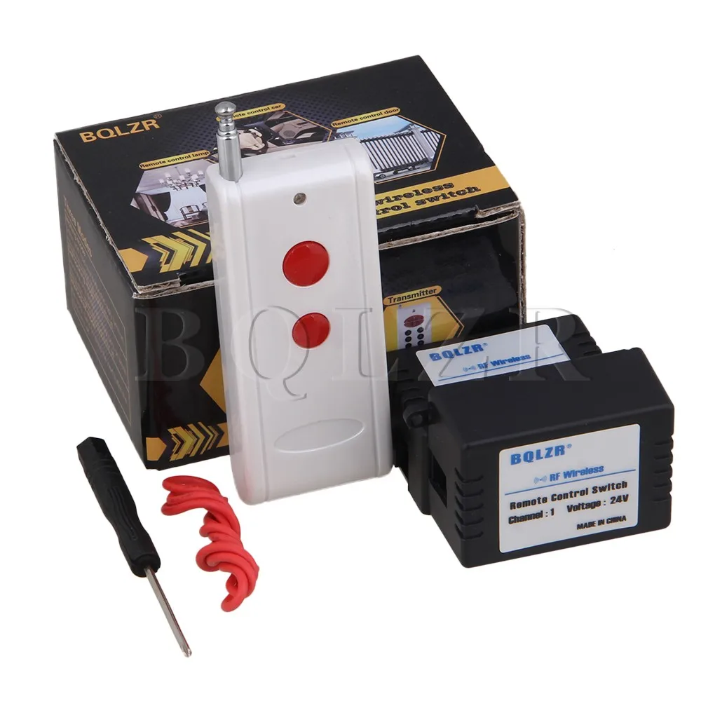 

BQLZR 24V 433MHZ 1CH Red White AB Button Self-lock Remote Control Switch