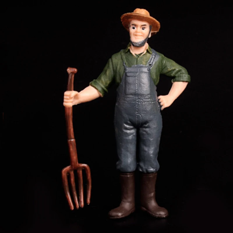 pvc figure Simulation Farmer Model Farmer Rancher Doll Modelin Action