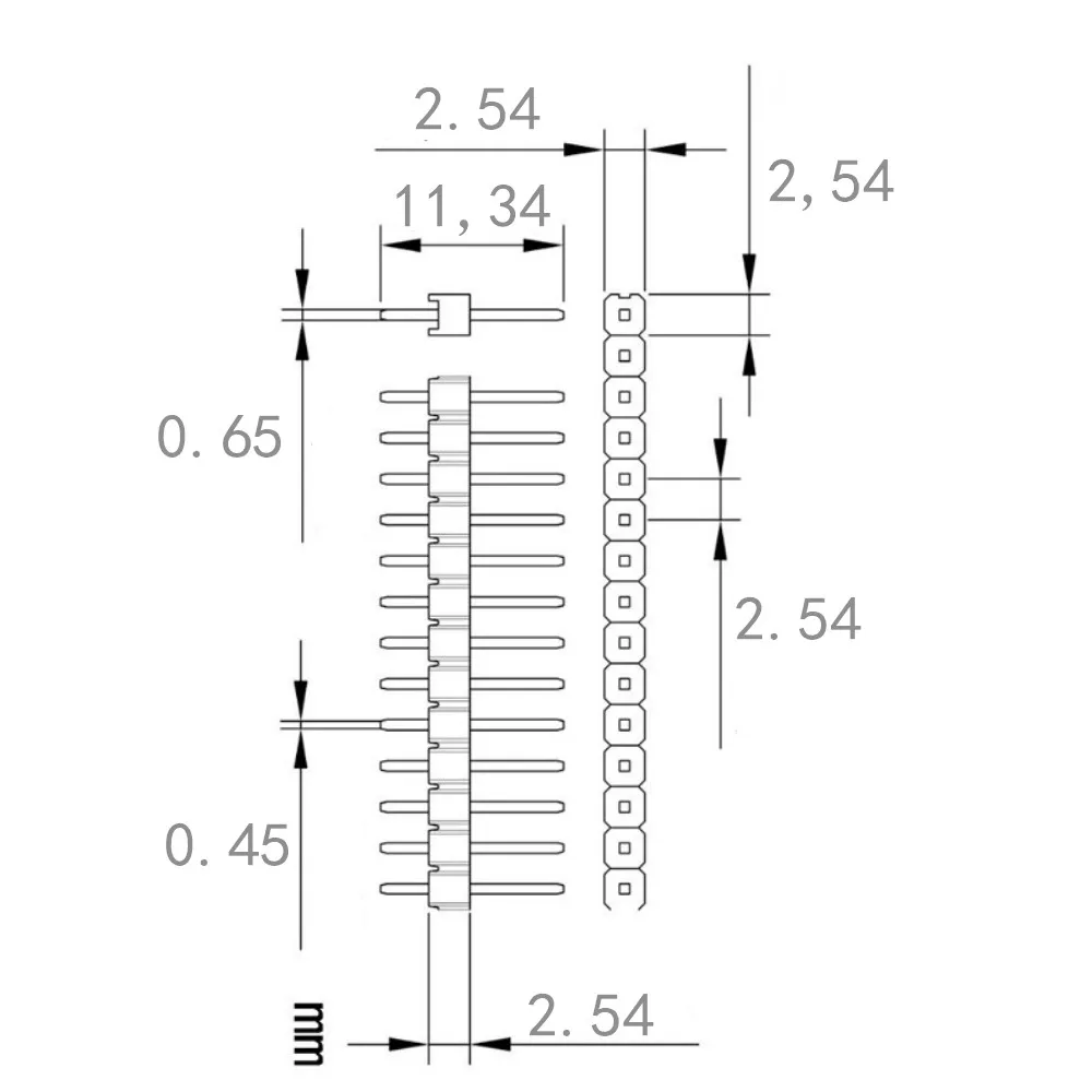 40 Pin 1x40 Single Row Male and Female Breakable Pin Header PCB JST Connector Strip 10pcs for arduino DIY Kit