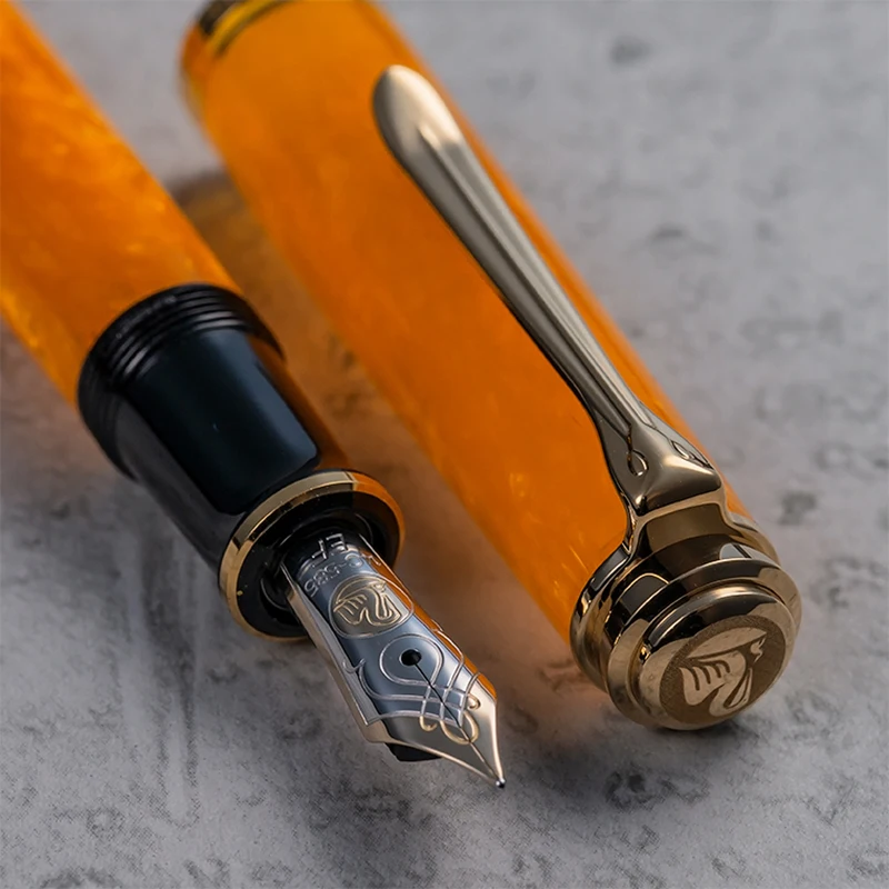 Pelikan Special Edition M600 яркий оранжевый 14K золотой перьевая ручка