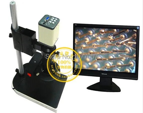 صناعة 8X-100X 2.0mp hd المجهر كاميرا vga usb av tv فيديو الناتج + c-جبل عدسة + حامل + الدائري المنور pcb صناعة 8X-100X 2.0mp hd المجهر كاميرا vga usb av tv فيديو الناتج + c-جبل عدسة + حامل + الدائري المنور pcb