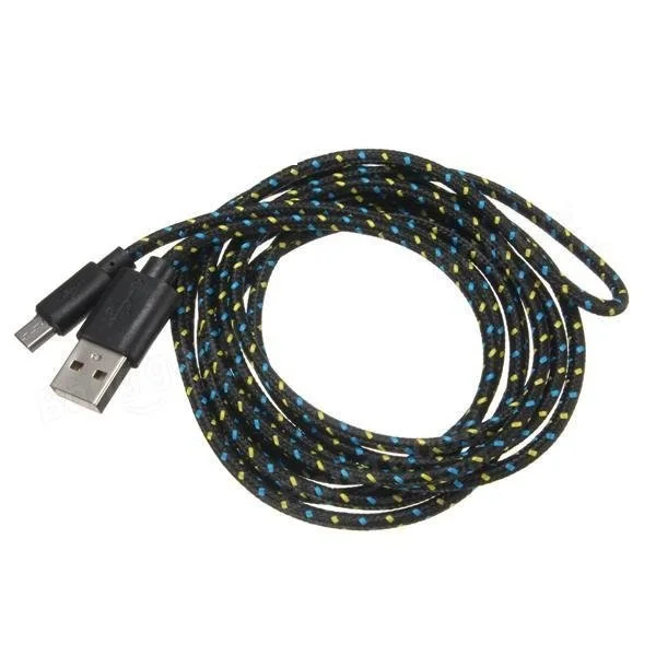 QUWIND Nylon braided Cable 1 M 2 M Micro USB Charging Data Cable for HuaWei Android Samsung HTC Cell Phones