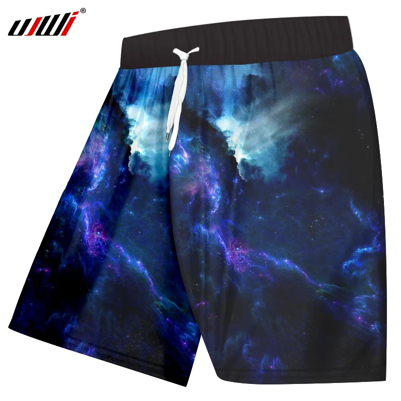 UJWI 3D принт звездная звезда разделительная плата шорты летние фитнес шорты пляжные шорты Homme повседневные шорты Модные мужские