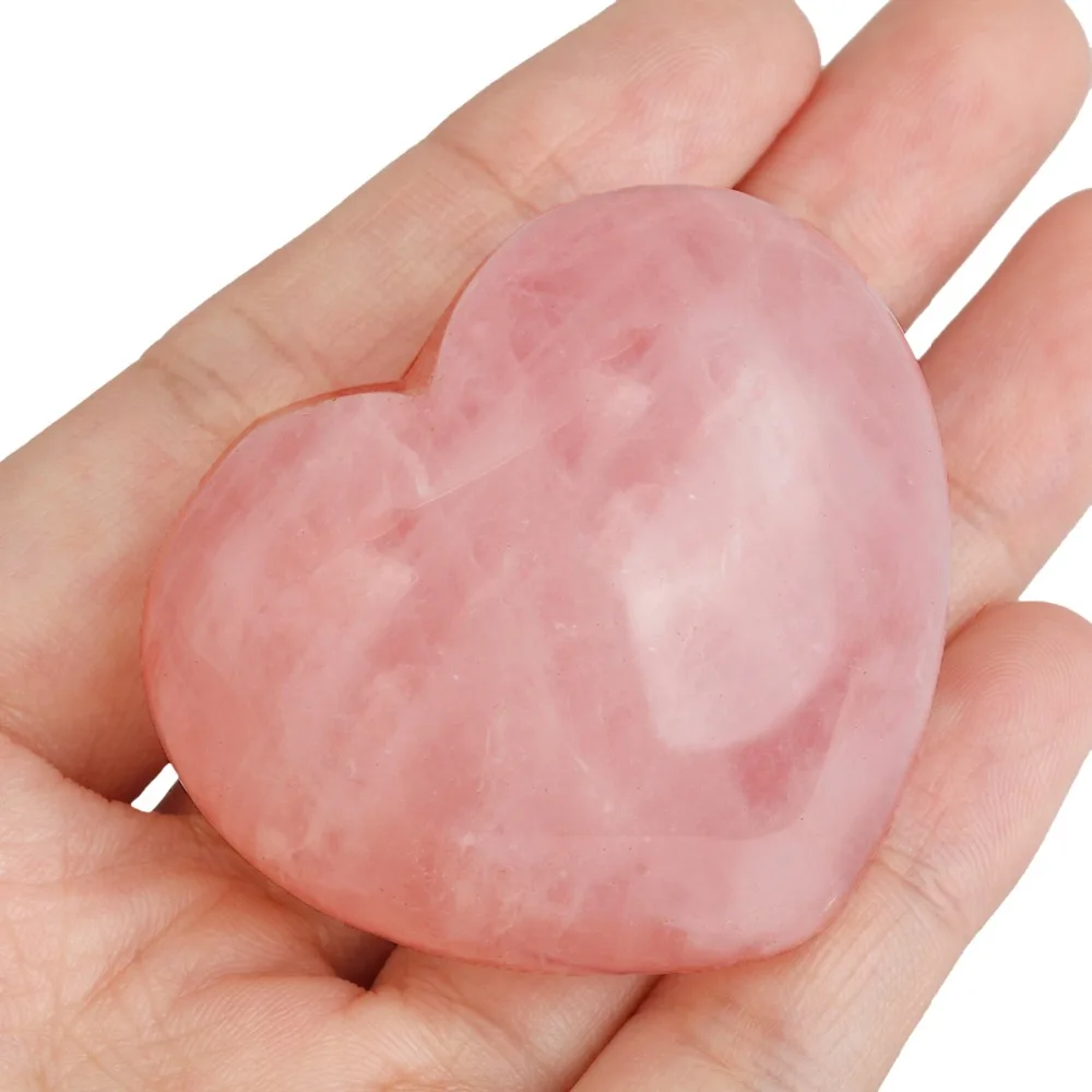 TUMBEELLUWA Healing Crystal Puff Heart Love Pocket Stone,Palm Stone,Worry Stone 1.5 inches