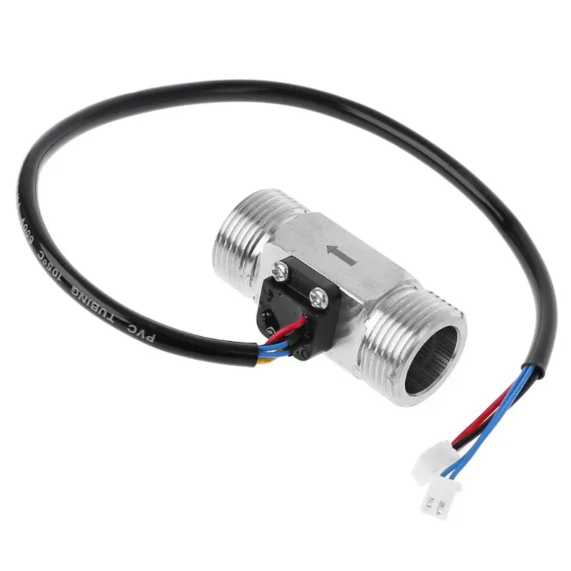 

Stainless Steel G3/4 Water Flow Meter With NTC Temperature Measurement Digital Hall Effect Flowmeter Turbine Flow Sensor