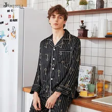 JRMISSLI Весна атласный шелк пижамный комплект для мужчин пижамы дизайнерская Пижама Homme мужской 2 шт. Топы Корректирующие+ брюки девоч