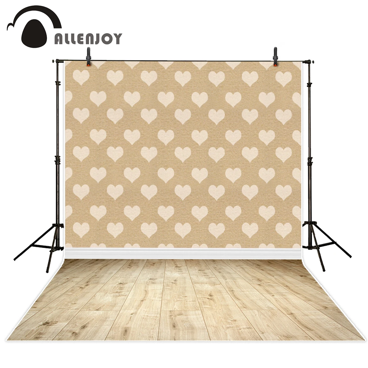 

Allenjoy Vinyl cloth Photography Backdrops Valentine Gifts heart pattern brick wall Newborn lover Background for photo Studio