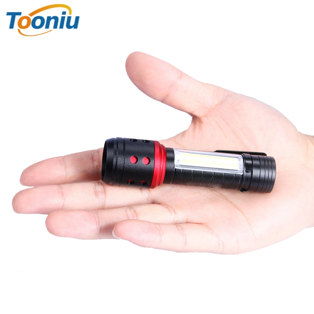 

Portable MINI LED Flashlight With COB Side light 4 lighting modes XPE lamp beads Lighting 150 meters Powered by AA batteries