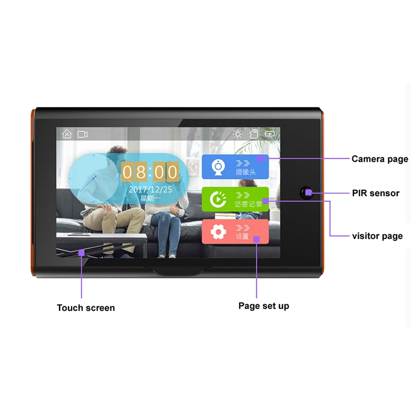 7 Inch Wireless Digital Peephole Viewer Home Security Smart Video Doorbell Pir Motion Detection&Recording 170 Degrees Angle #8