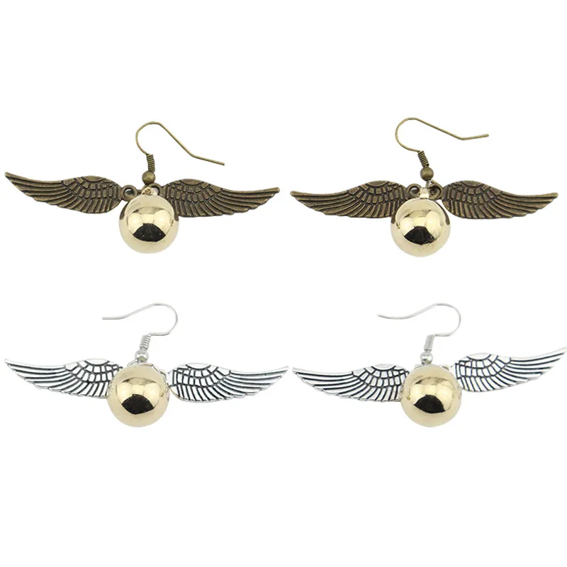 

Potter earring Golden Snitch wings women alloy stud earrings personalized jewelry fashion accessories oorbellen voor vrouwen
