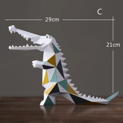 Геометрическая Статуэтка крокодила Художественная Скульптура Животные Статуя Смола ремесло украшение дома гостиная украшения для спальни R743 - Цвет: Фиолетовый