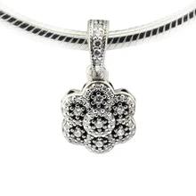 Подходит для Pandora Браслеты Цветочные бусины Подвески стерлингового серебра бусины