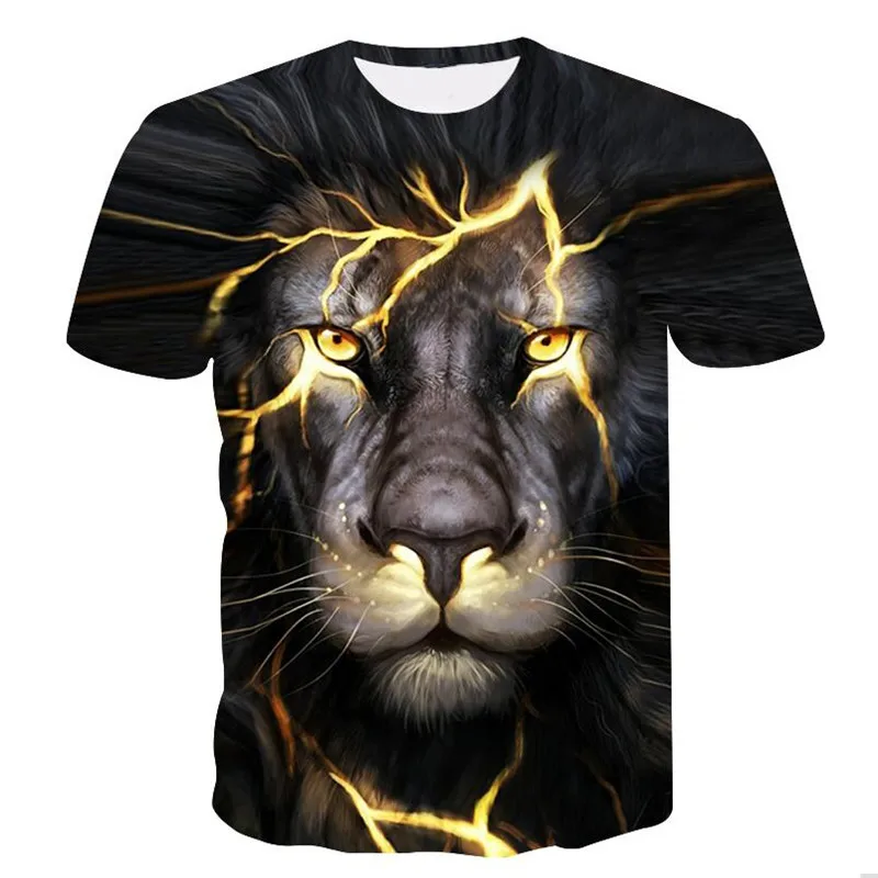 Новая брендовая 3D футболка рубашка со львом в виде животных Camiseta Мужская