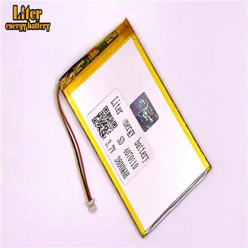 

plug 1.0-3P 3.7v 4070110 3800mah tablet pc 7 inch MP4 MP5 Li-Polymer Li-Ion Lipo Lithium Battery