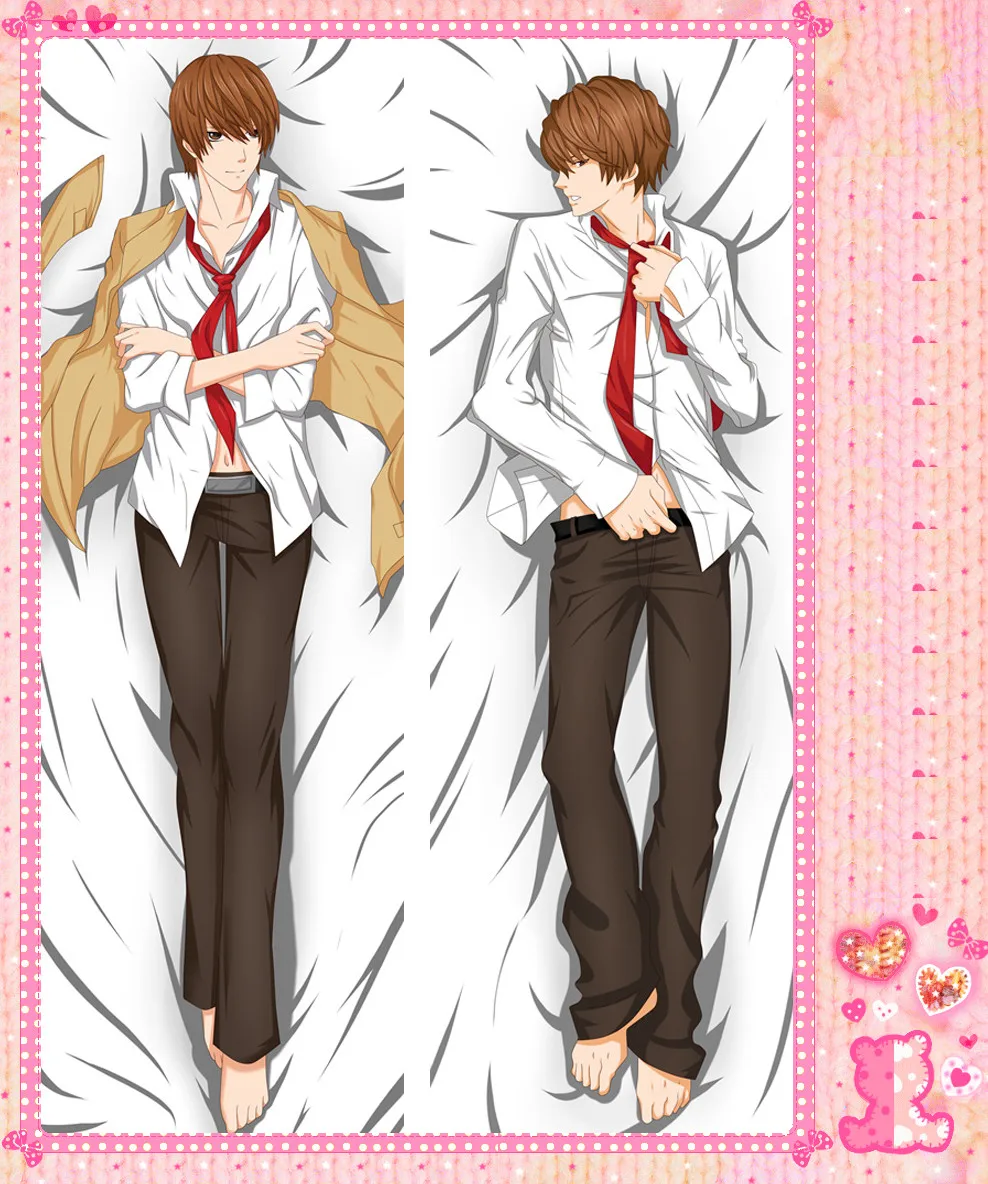 Anime Cartoon Death Note Bolster Hugging Peach Skin 2 Way Pillow Case