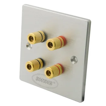 

Aluminum 4 Ports speaker banana sound box wall plate