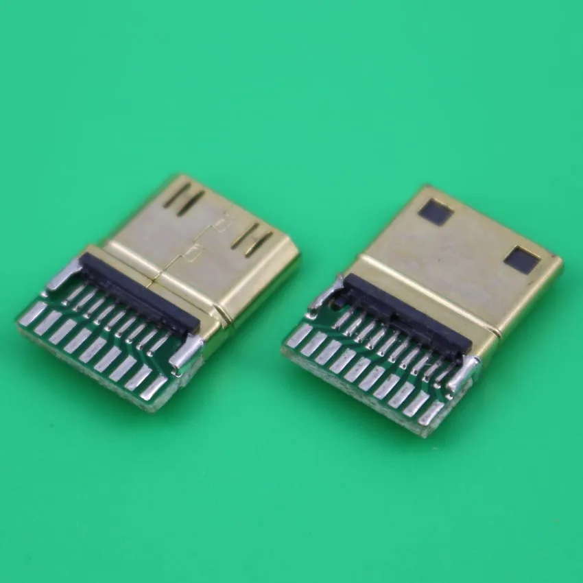 YuXi 1pcs micro mini HDMI male Jack 19pin Connector with PCB board