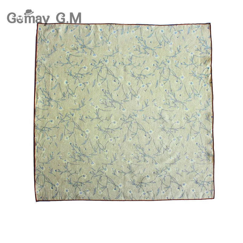 Fashion Cotton Scarf for Women Men Casual Floral Print Scarves Autumn Winter Ladies Wrap 60*60cm Soft Pocket Square