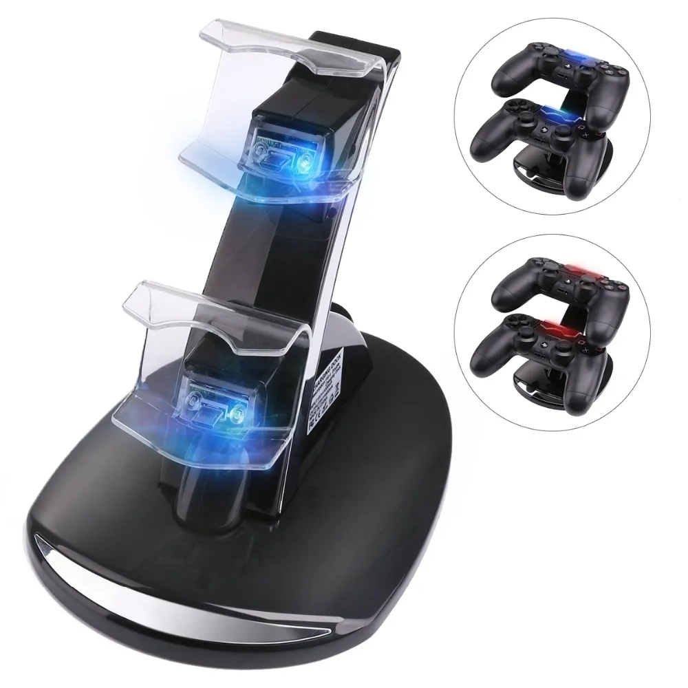 

Controller Charger Dock LED Dual USB PS4 Charging Stand Station Cradle for Sony Playstation 4 PS4 / PS4 Pro /PS4 Slim Controller