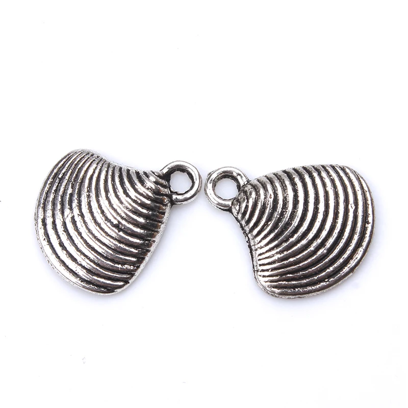 10pcs-lot-15-x-14mm-Seashell-Charms-Antique-Silver-Tone-for-diy-charms-bracelet-bangle-jewelry