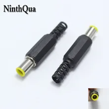 5 шт. 6,5*4,4 мм Мужской DC разъем питания разъем 6,5x4,4 мм Сварочные электрические вилки с 1,3 мм наконечником аудио diy части желтая головка