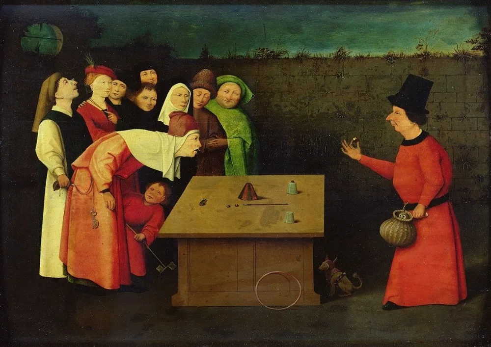 Hieronimus Bosch: Conjuror Шелковый плакат декоративной живописи 24x36 дюймов|Рисование и