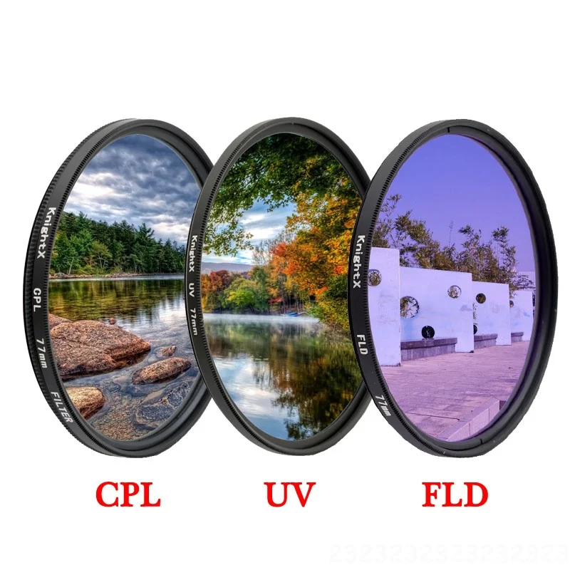 KnightX FLD UV CPL фильтр объектива камеры для canon eos sony nikon цветной d80 1300d 200d фото 2000d набор 1200d 500d D5600 dslr 400d