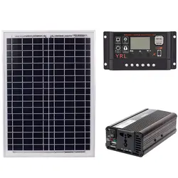 18V20W солнечная панель + 12 В/24 В контроллер + 1500 Вт Инвертор AC220V комплект, подходит для наружного и домашнего солнечного энергосберегающего
