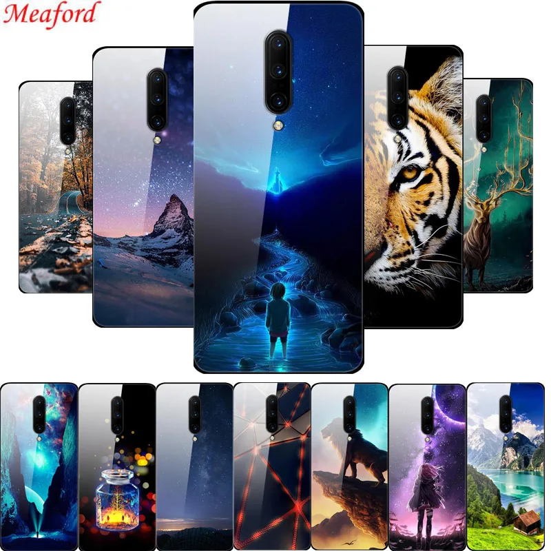 

For OnePlus 7 Pro Case 6.67" Luxury Glass Hard Back Cover For One Plus 7 Pro Case 7Pro OnePlus7Pro OnePlus7 Pro TPU Frame Coque