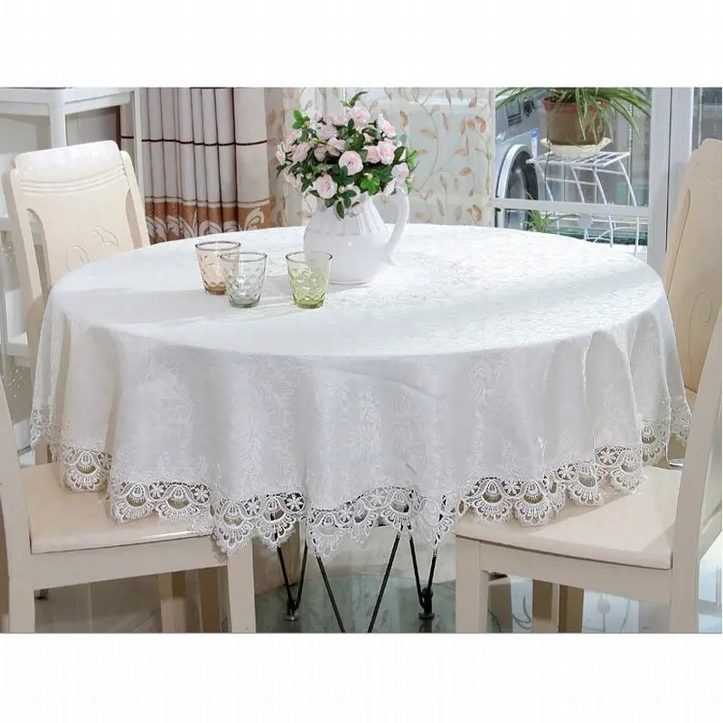 European White Lace Print Home Kitchen Party Tablecloth Table cloth