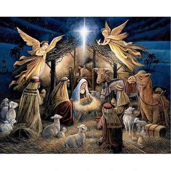 

Christmas day Jesus is born picture 5D diy diamond painting cross stitch diamond embroidery mosaic full diamond drill fc1539