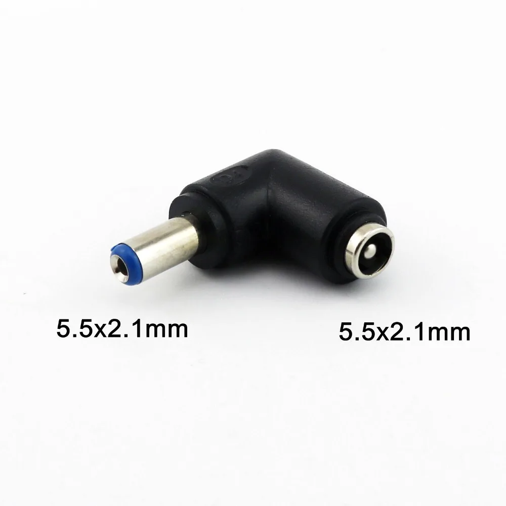 

2pcs DC 5.5 x 2.1mm Female Jack To 5.5 x 2.1mm Male Plug 90 Degree Right Angle Power Adapter Connector