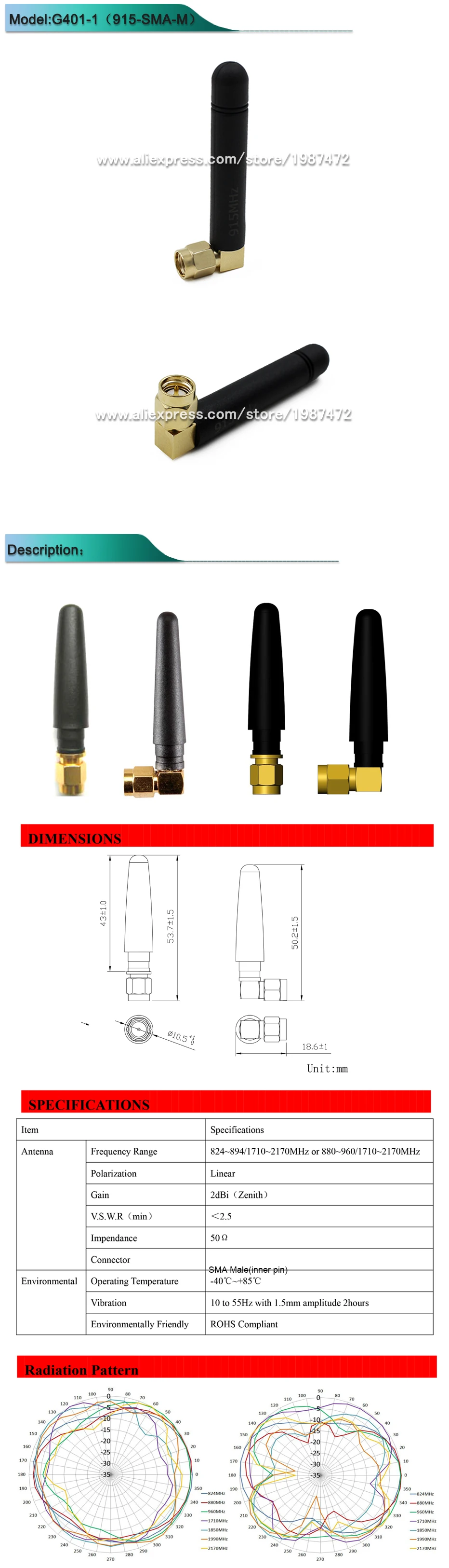 CS G401-1915-SMA-M