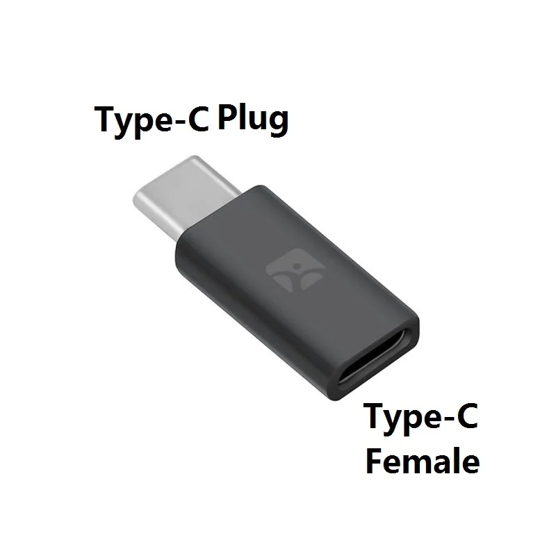 

Type-C Female to Male Adapter, USB-C Female to USB-C Male, Works for Data Transfer, Charging, Audio/Video, Black, 2 of Pack