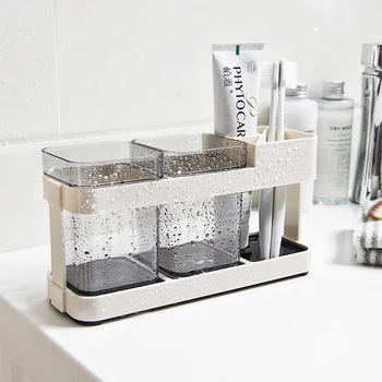 

Bathroom Toothbrush Cup Set Toothbrush Holder Stand Brush Rack Tooth Brush Shelf Holder Bathroom Accessories Products