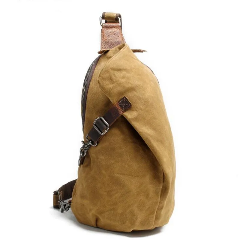 

Men Chest Pack Single Shoulder Strap Back Bags Genuine Leather Travel Messenger Bags Men Crossbody Bags Vintage Small Chest Bag