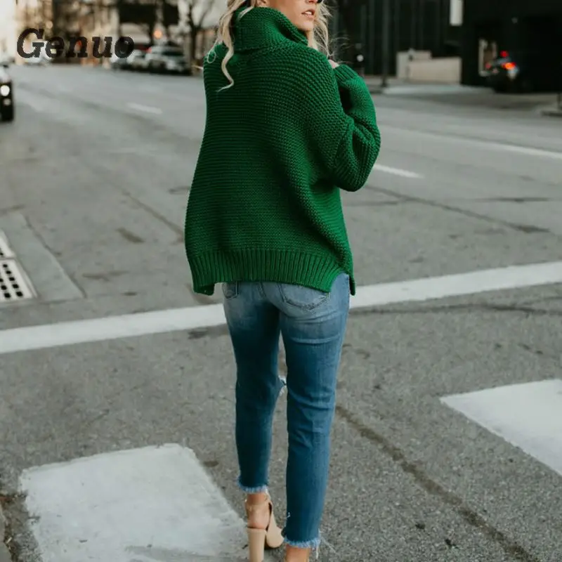 Coarse Pullover Women's Jumper Turtleneck Sweater Female Jumper Women Warm Sweater thick Winter Cable Knitted Oversized Sweater