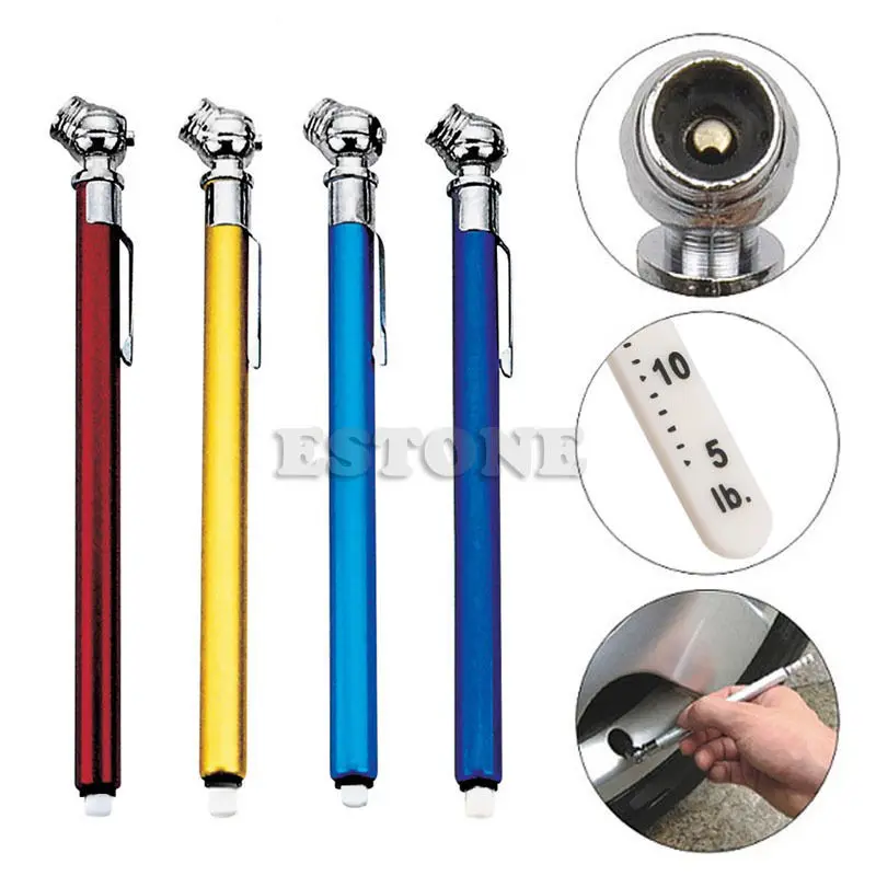 

Mini 5-50LBS Auto Vehicle Car Motor Tyre Tire Air Pressure Test Meter Gauge Pen Drop shipping new