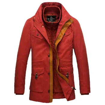 

2 Pieces Sets Winter Coat Liner Detachable Men Casual Windbreaker Coldproof Padded Jacket Military OUTWEAR Parka Male Clothes