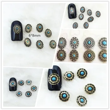 

100pcs/bag 2016 New Japan Korean 3D Nail Art Decoration Metal Retro Nail Polish Sticker Charm Jewelry DIY Nail Tools