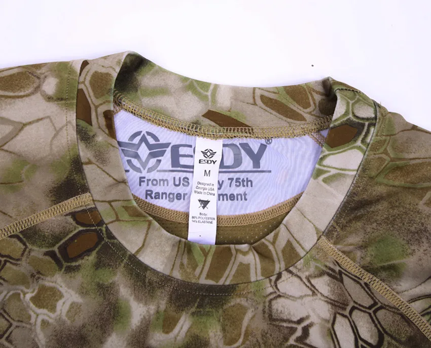 Летняя мужская камуфляжная тактическая рубашка с коротким рукавом, камуфляжная футболка, армейская Боевая быстросохнущая охотничья тенниска, военная одежда