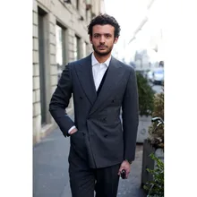 Elegant Dark Grey font b men b font wedding font b suits b font Work Wear