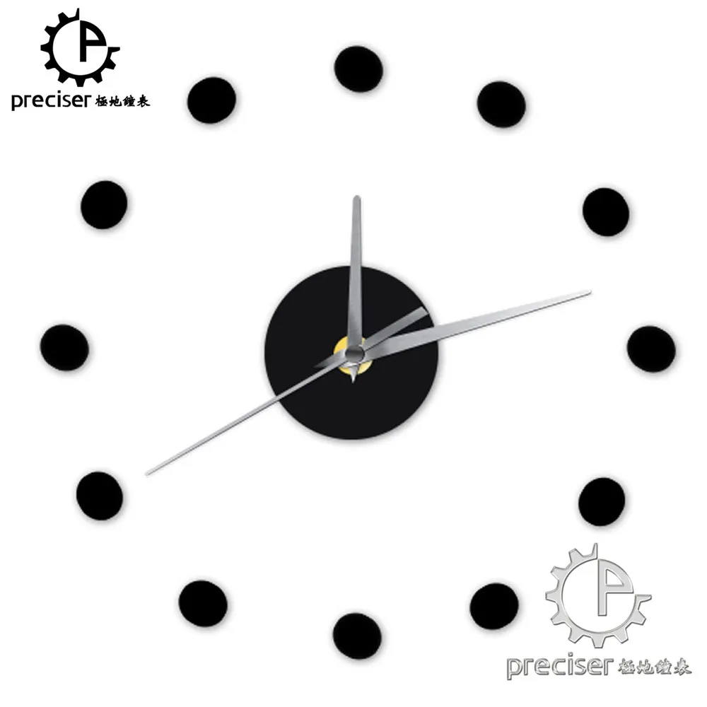 Kleine punkte 3d diy wanduhr moderne wohnkultur selbst adhensive wand sticker küche wanduhr quarz mechanismus